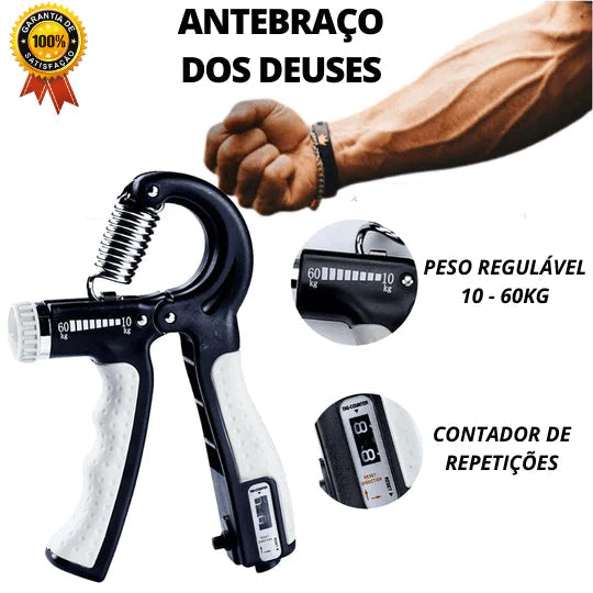 Flexor Force - Antebraços Fortes e Grandes Hand Grip Resistente e Regulável 10 a 60kg